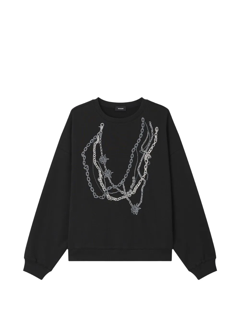 We11done chain-print sweatshirt Zwart