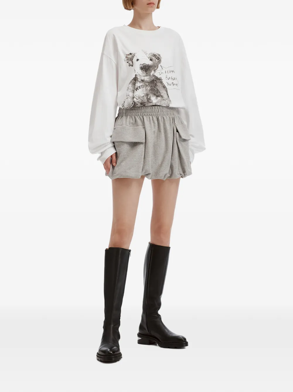 We11done graphic-print long-sleeve T-shirt Wit
