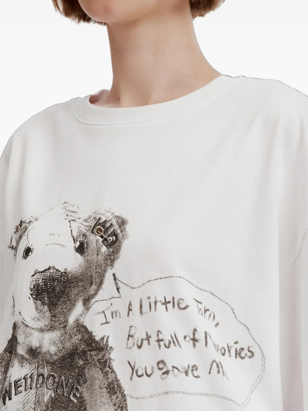 We11done graphic-print long-sleeve T-shirt Wit