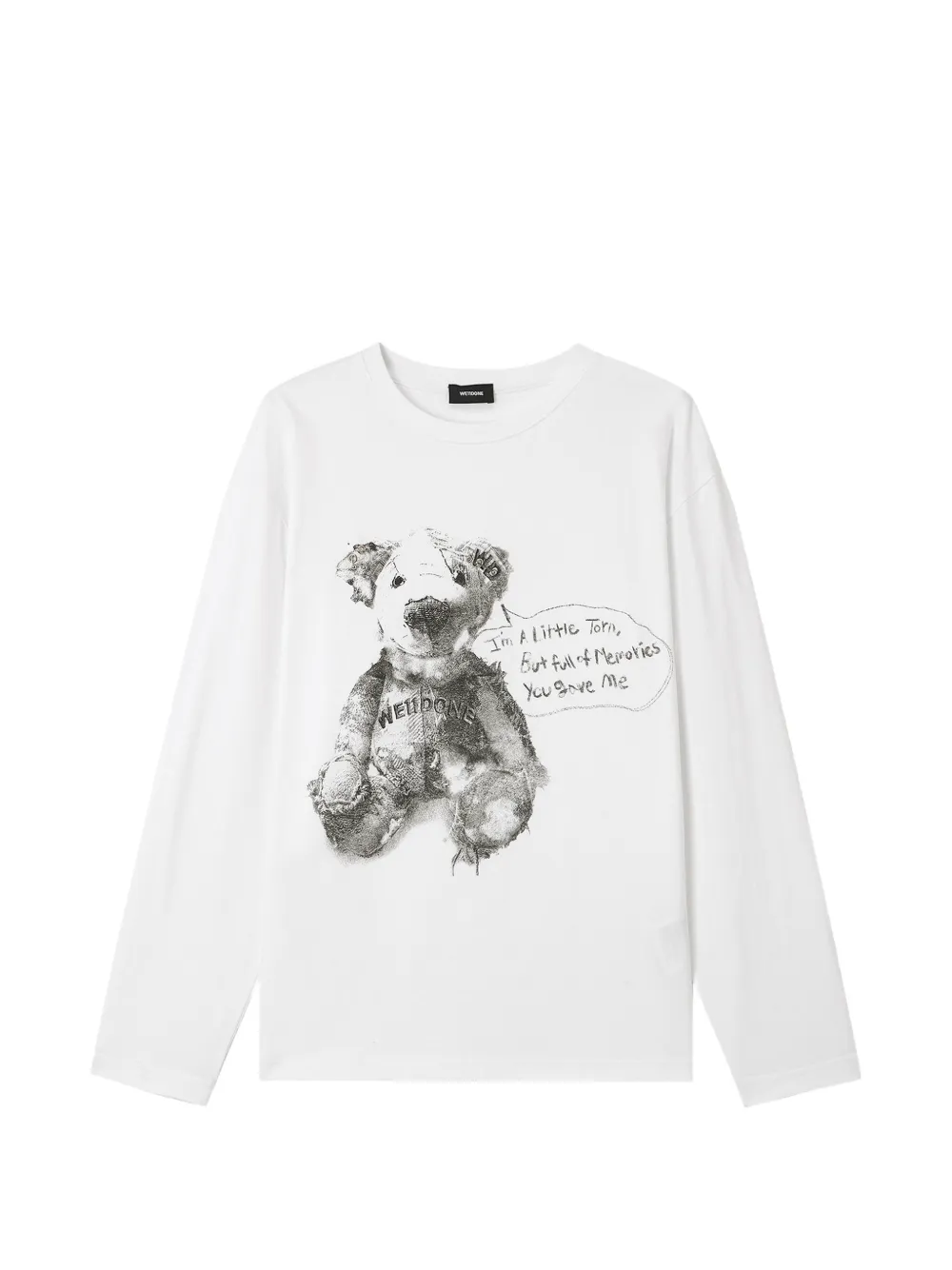 We11done graphic-print long-sleeve T-shirt Wit