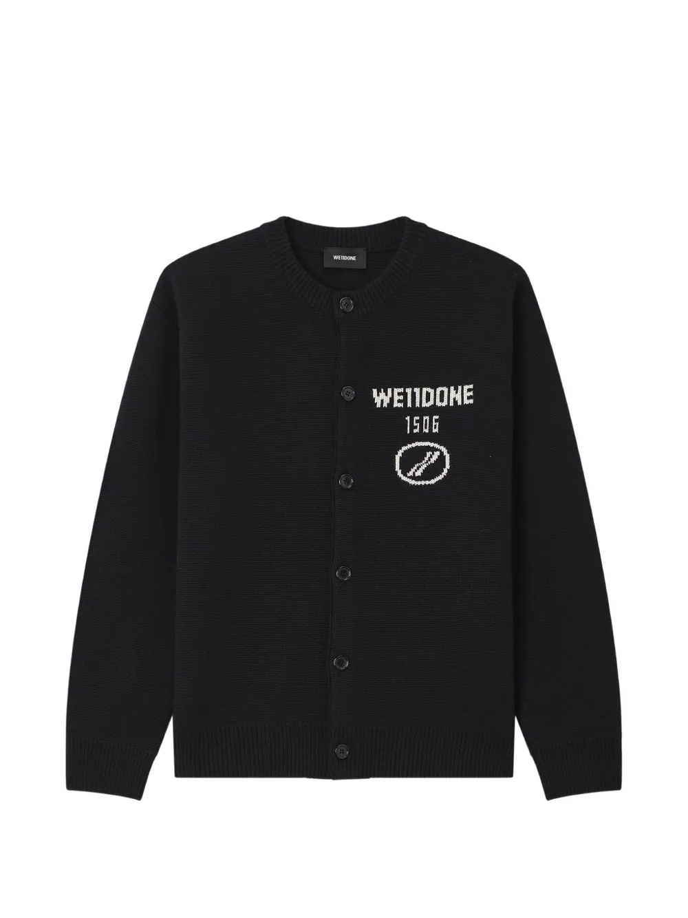 We11done logo-intarsia cardigan - Noir We11done logo-intarsia cardigan - Noir