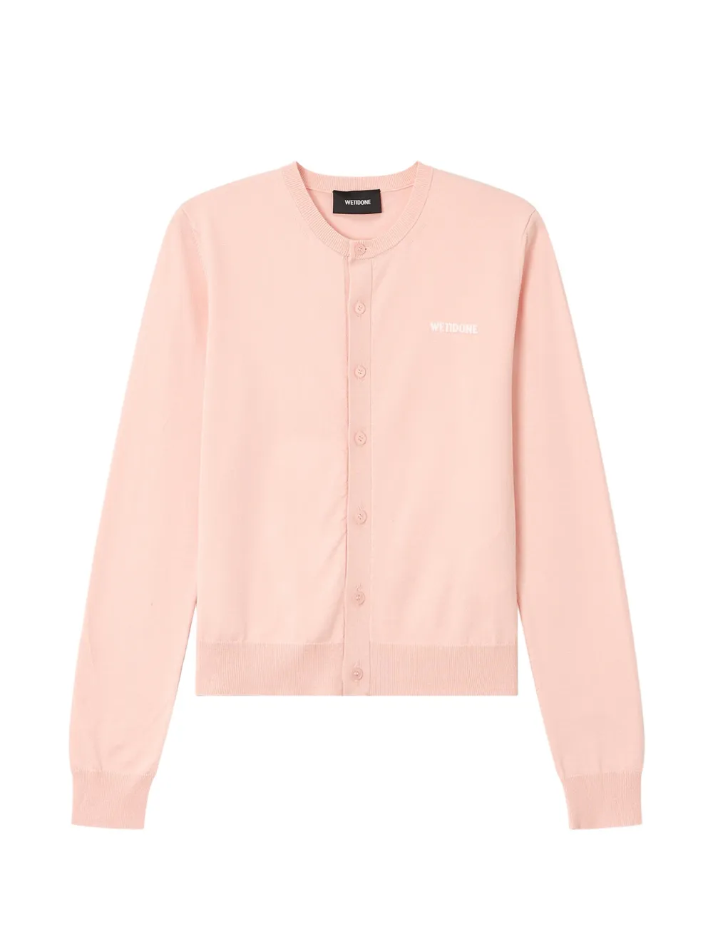 We11done logo-embroidered cardigan - Rose We11done logo-embroidered cardigan - Rose