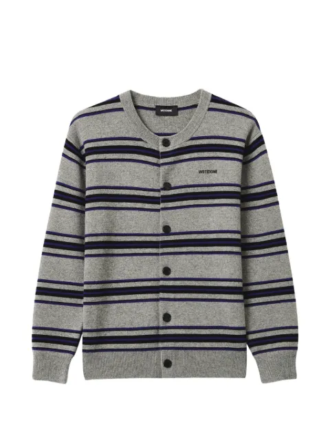 We11done striped logo-embroidered cardigan