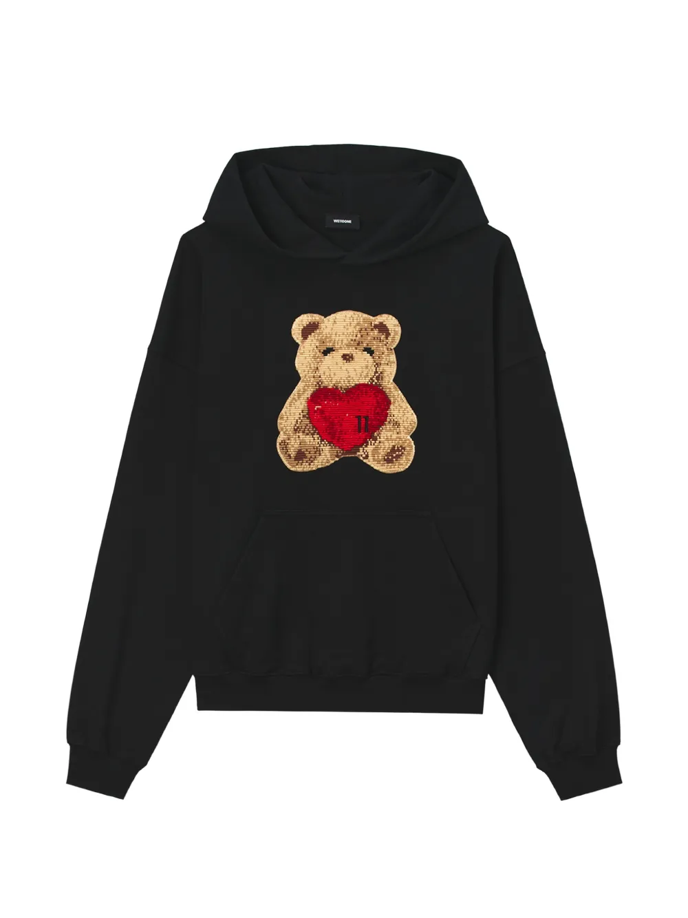 We11done Heart Teddy hoodie - Noir We11done Heart Teddy hoodie - Noir