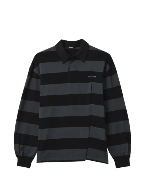 We11done striped asymmetric polo top