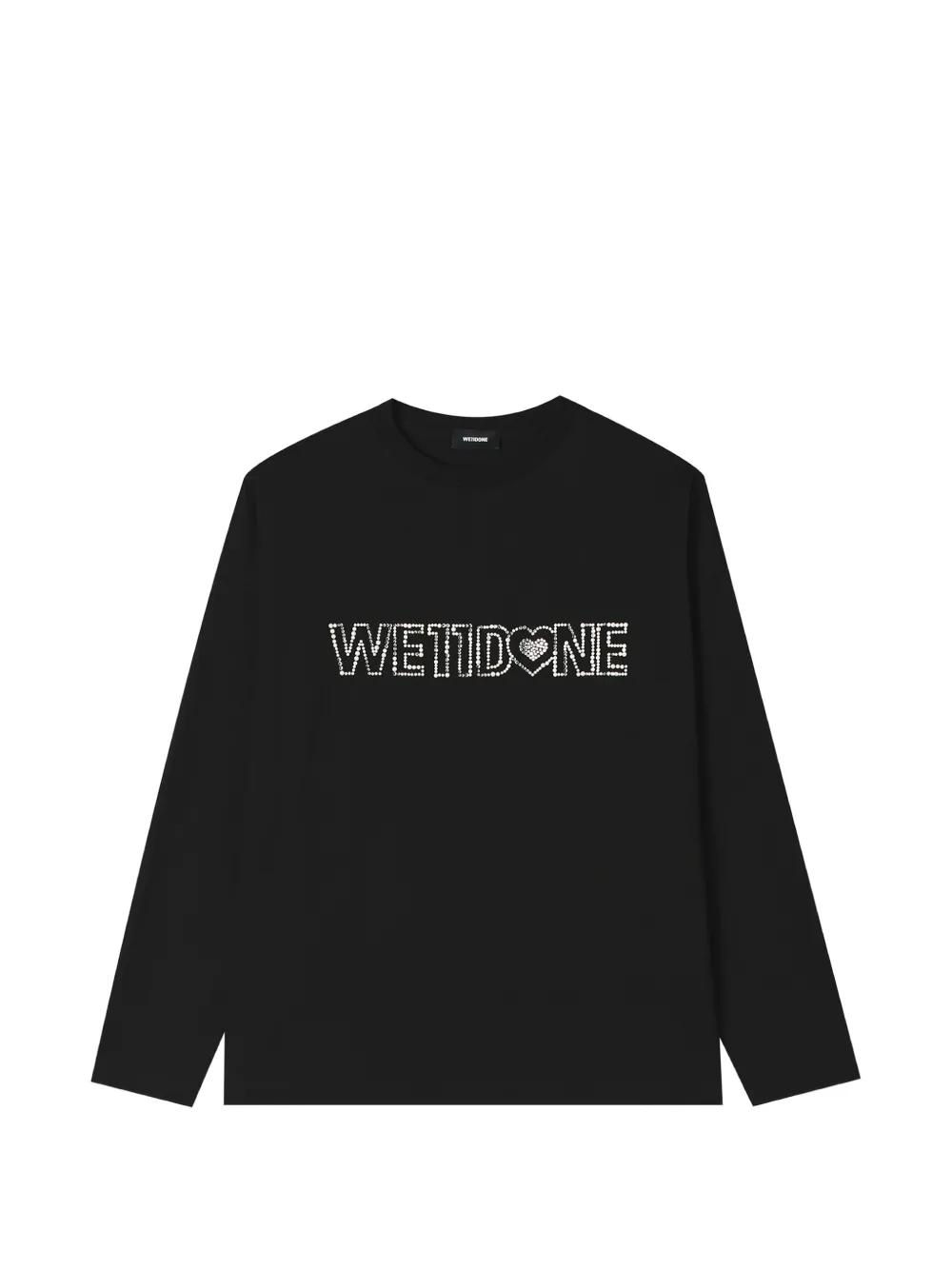 We11done crystal-embellished long-sleeve T-shirt Zwart