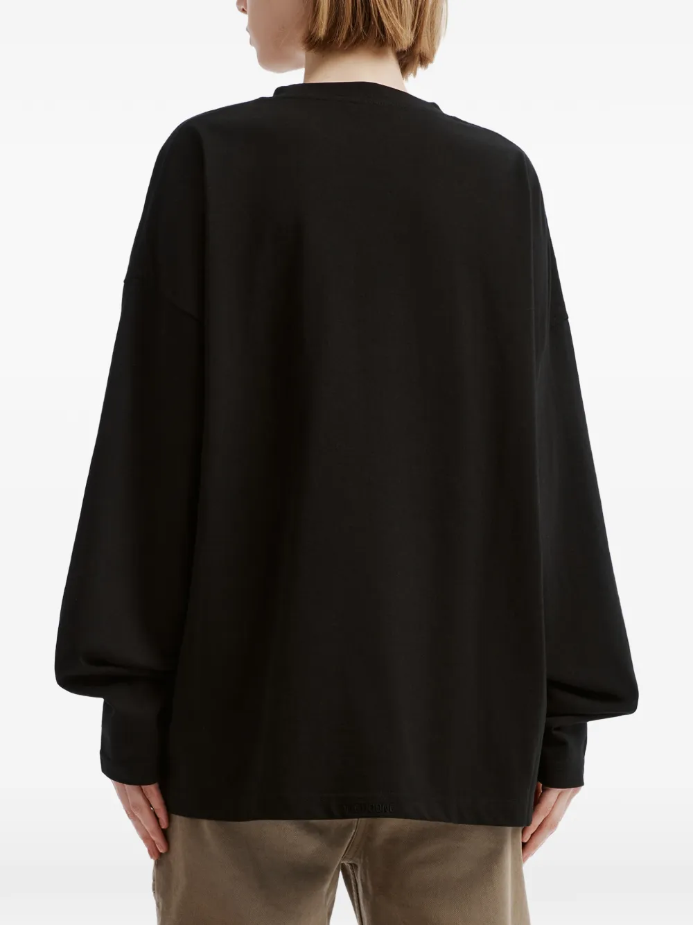 We11done crystal-embellished long-sleeve T-shirt Zwart