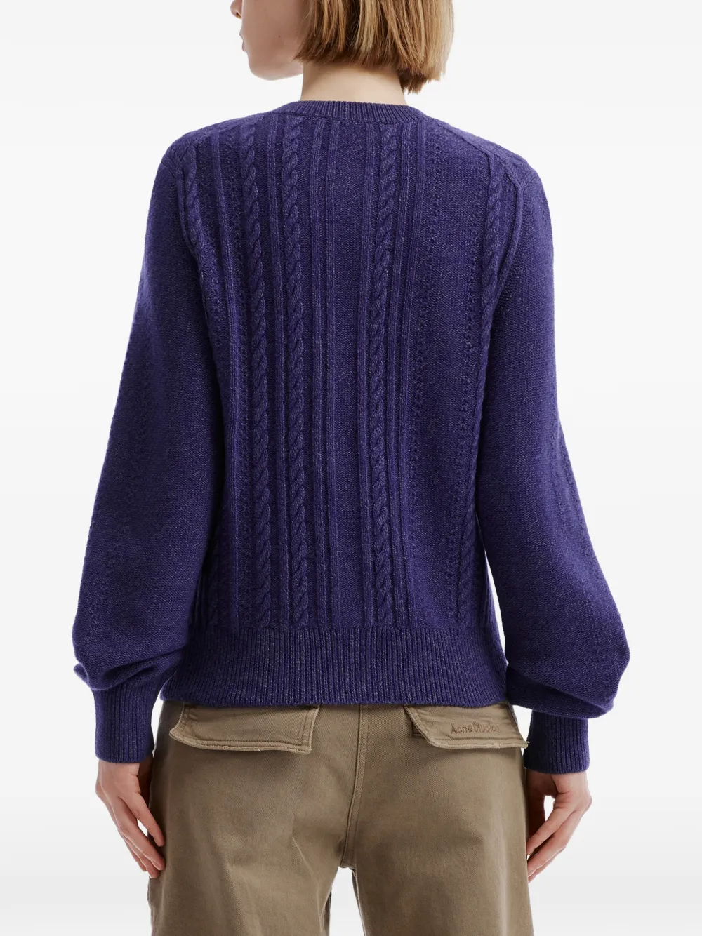 We11done cable-knit cardigan Paars