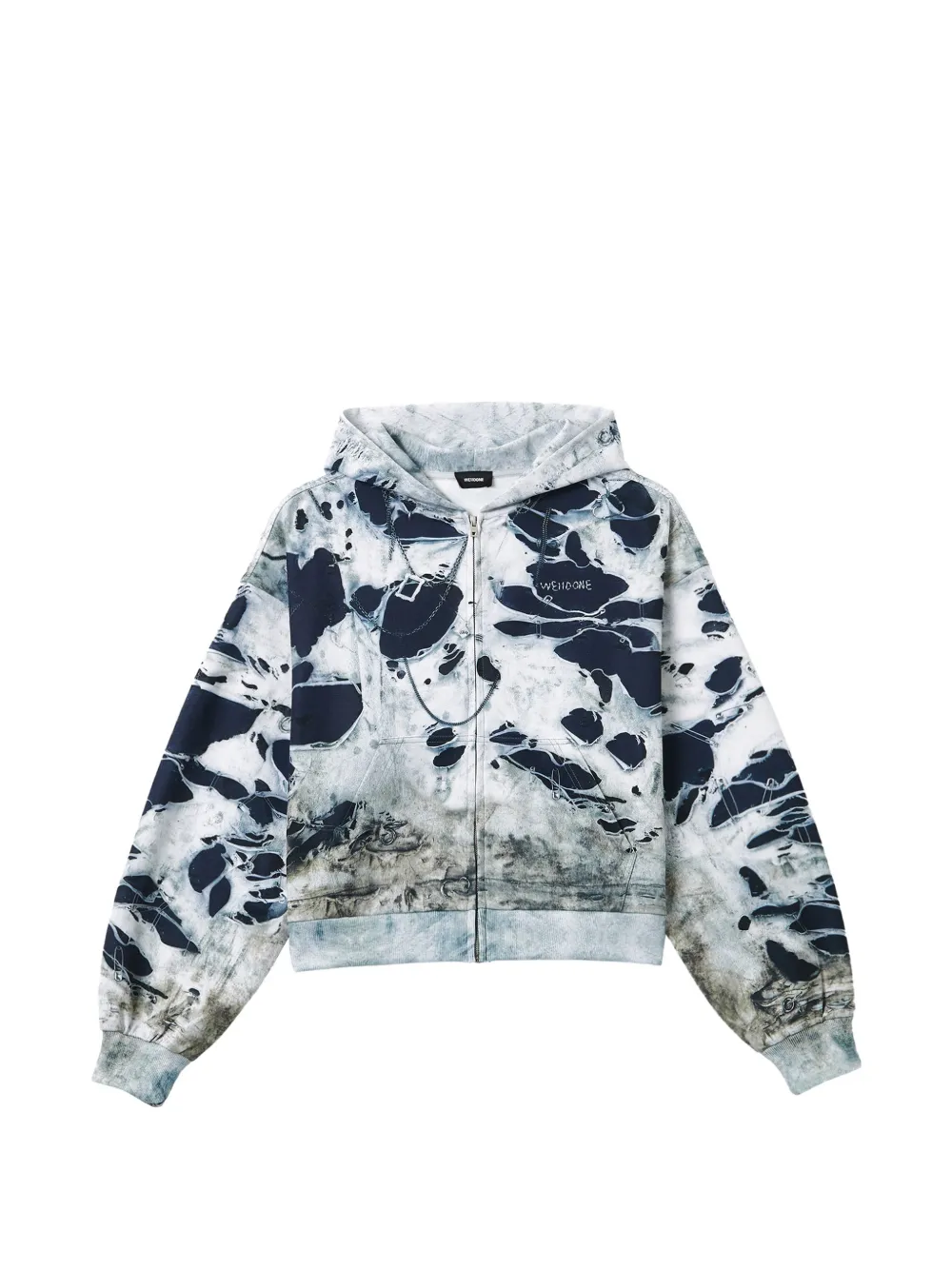 We11done trompe l'oeil-print hoodie Grijs
