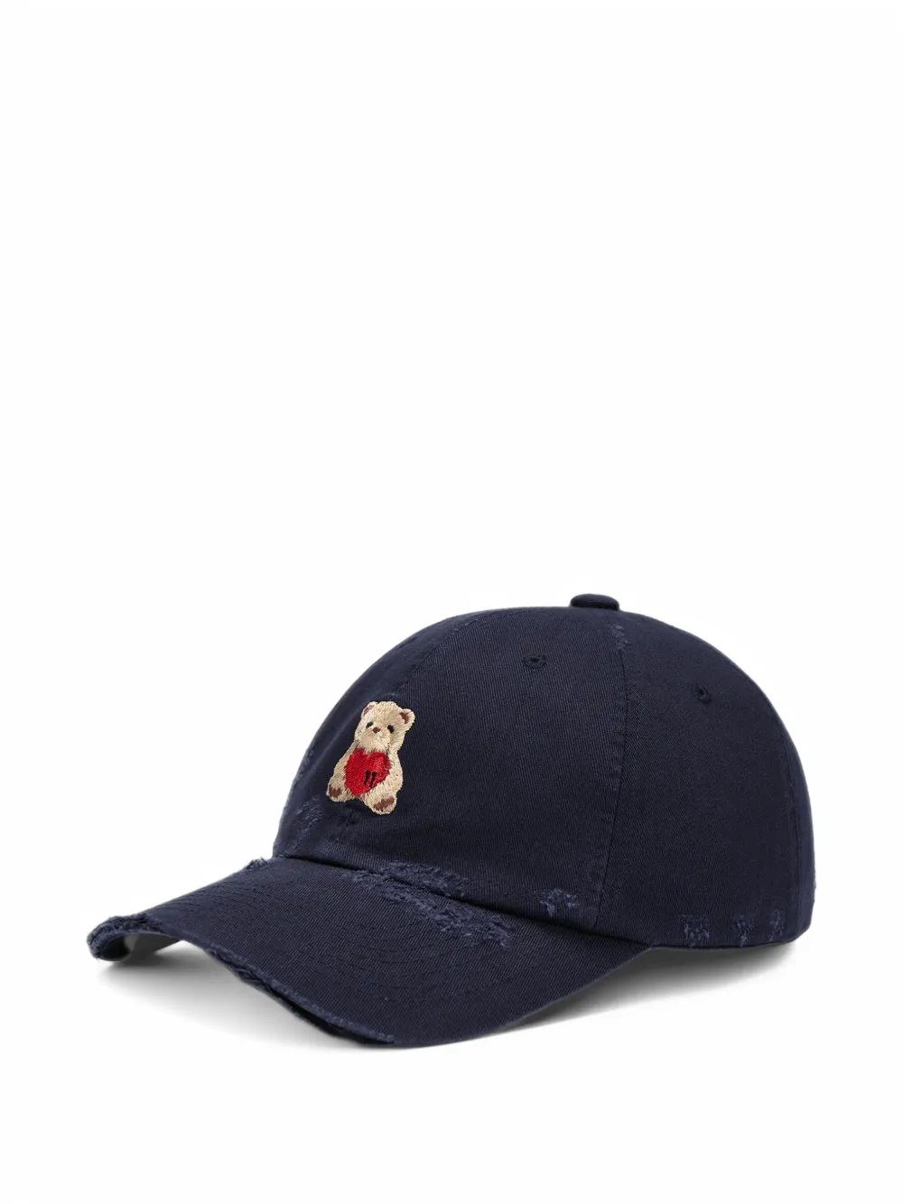 We11done distressed teddy-bear baseball cap Blauw