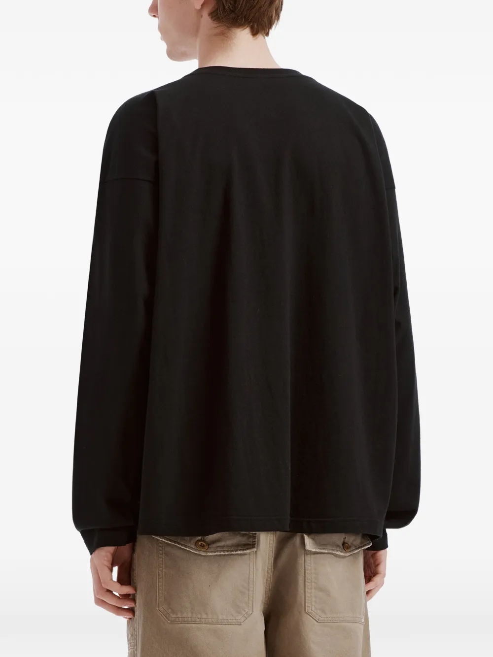 We11done logo-print long-sleeved T-shirt Zwart