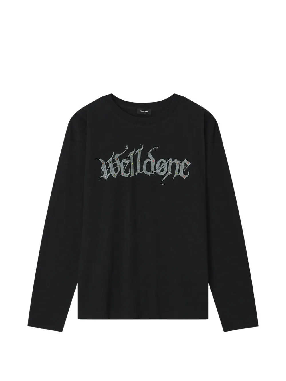 We11done logo-print long-sleeved T-shirt Zwart