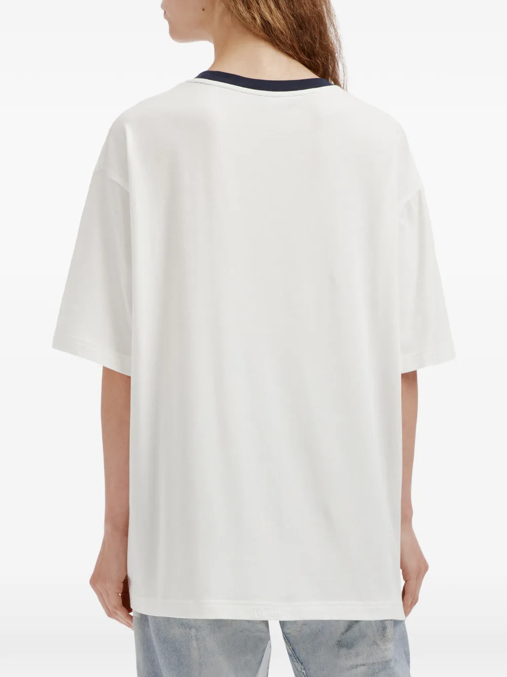We11done logo-patch ringer T-shirt Wit