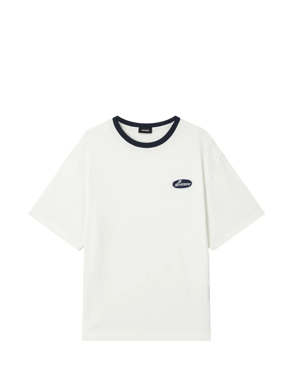 We11done logo-patch ringer T-shirt Wit