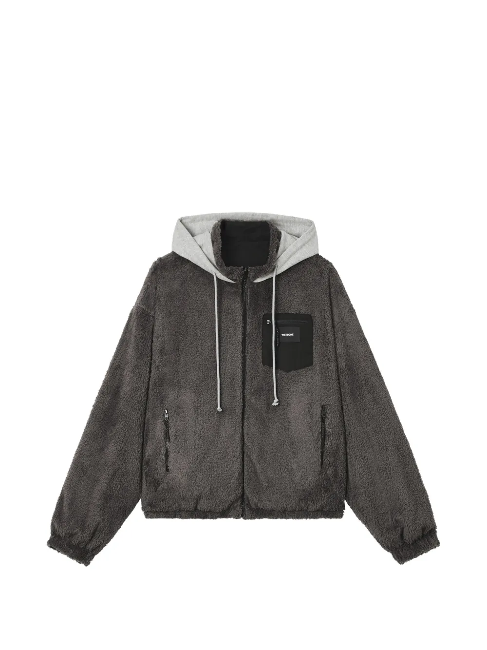 We11done reversible hooded jacket Zwart
