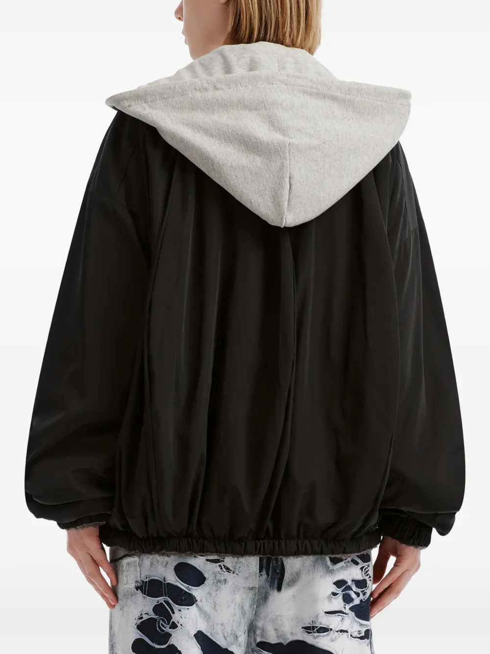 We11done reversible hooded jacket Zwart