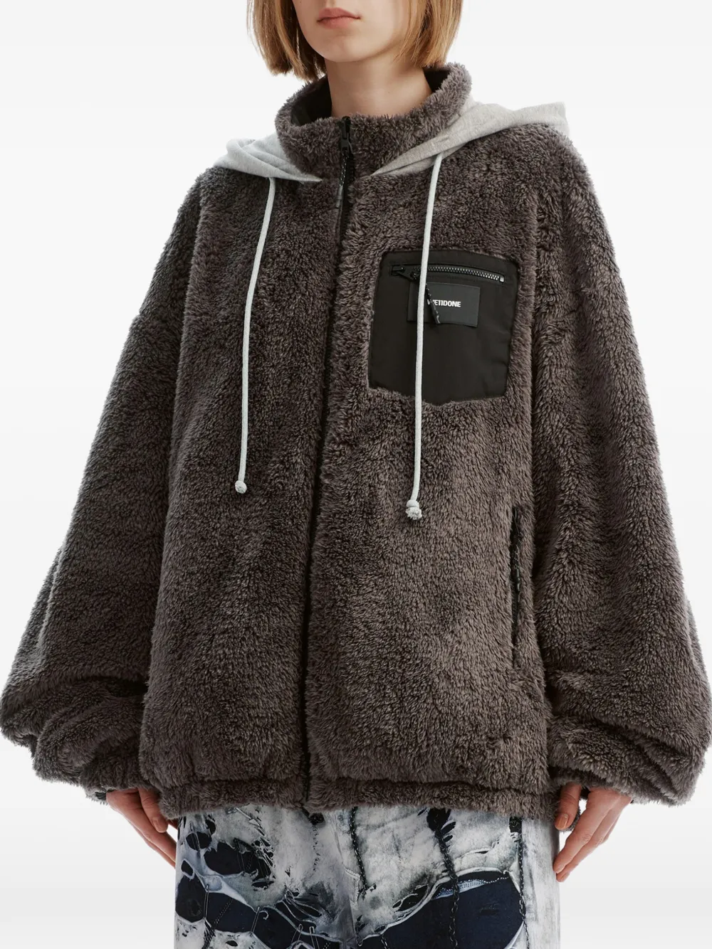 We11done reversible hooded jacket Zwart