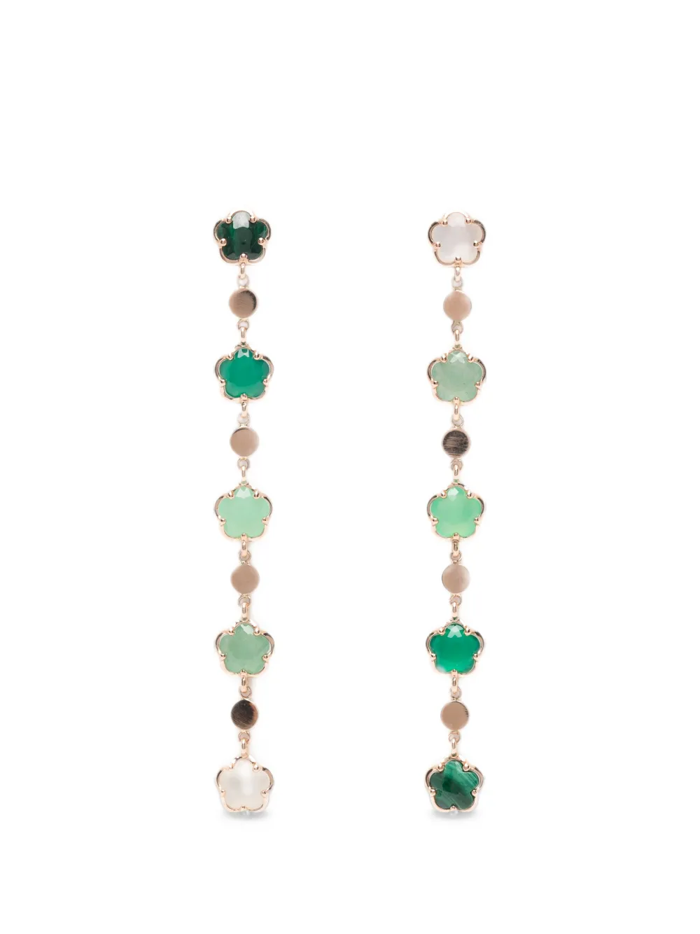 Pasquale Bruni Figlia Dei Fiori chalcedony and malachite drop earrings - Oro