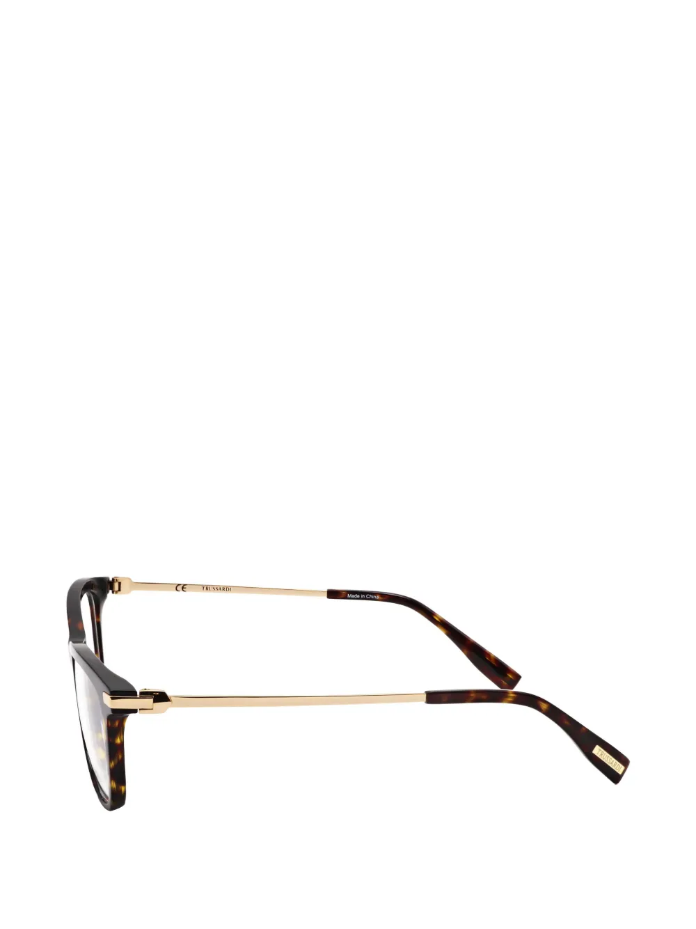 Trussardi tortoiseshell-effect rectangle-frame glasses Bruin