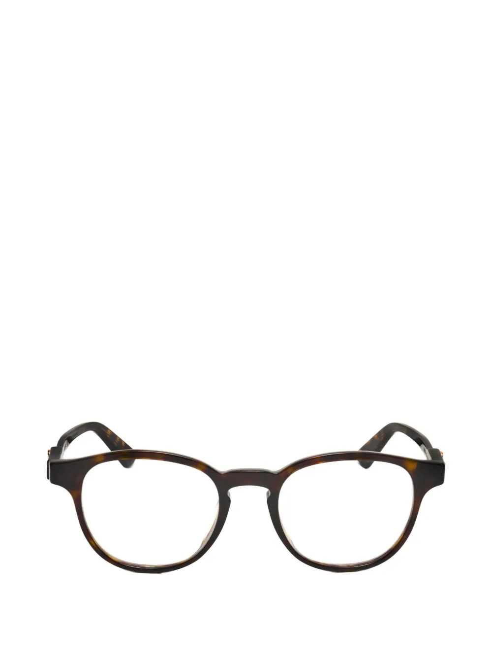 Gucci Eyewear tortoiseshell-effect round-frame glasses - Marrone