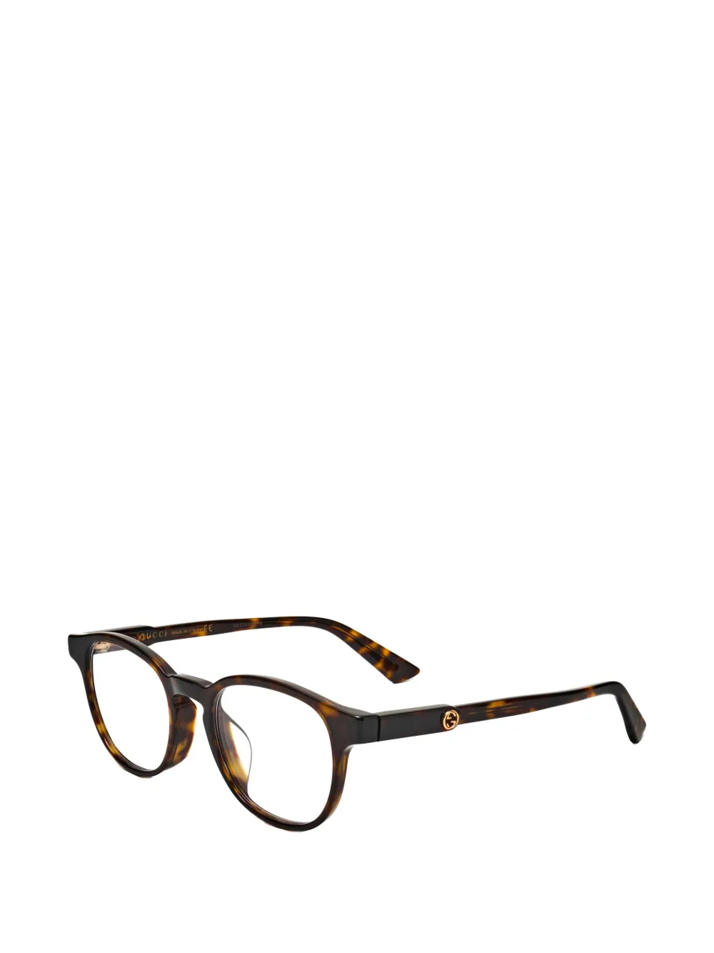 Gucci Eyewear tortoiseshell-effect round-frame glasses Bruin