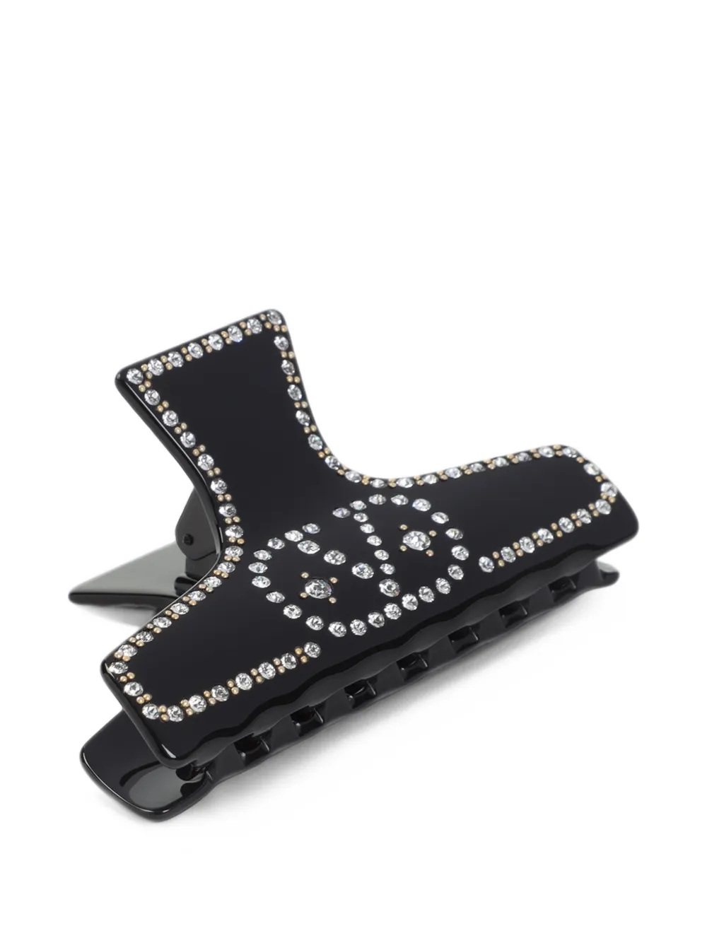 Valentino Garavani VLogo Signature crystal-embellished hair clip Zwart
