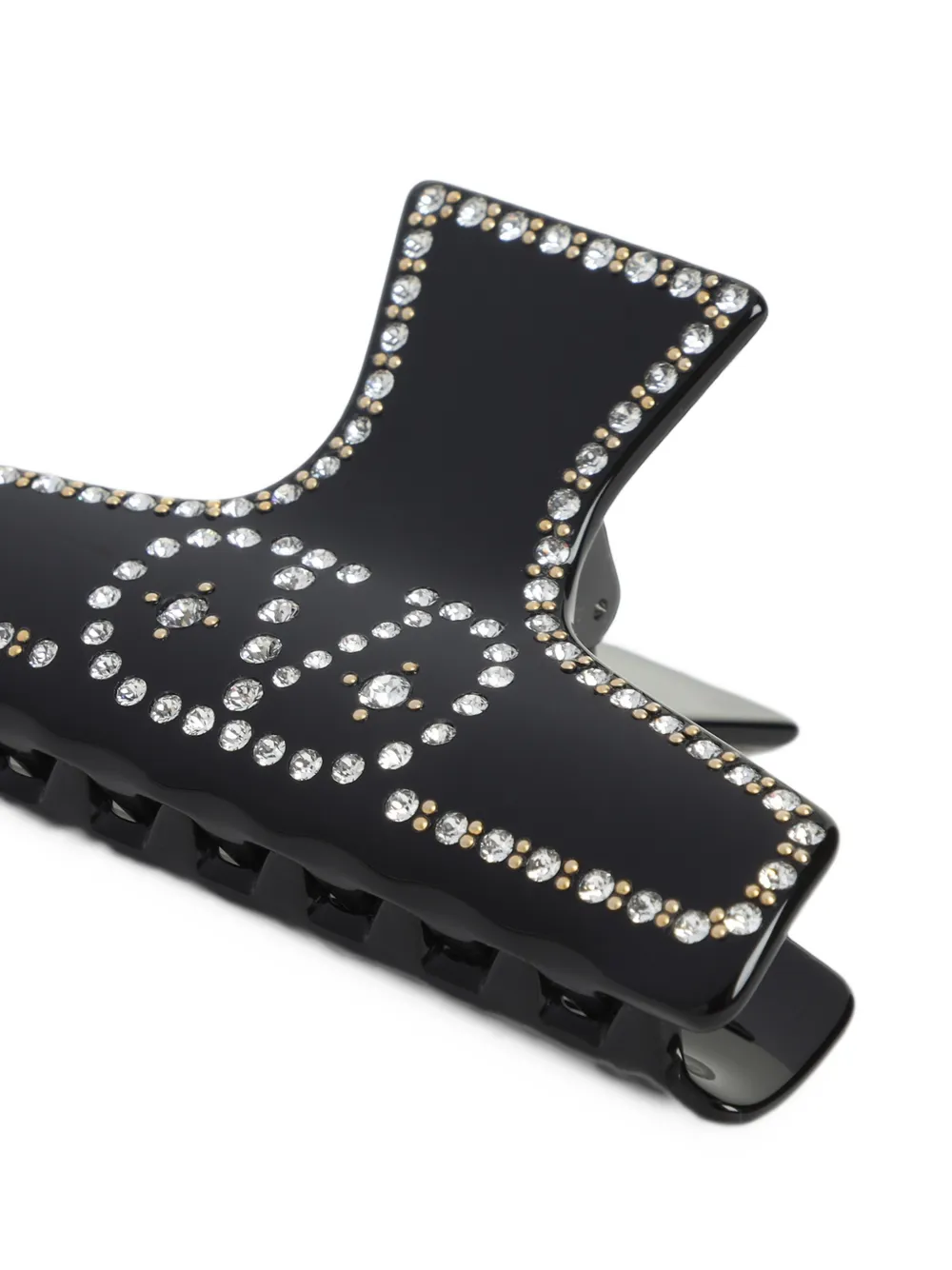 Valentino Garavani VLogo Signature crystal-embellished hair clip Zwart