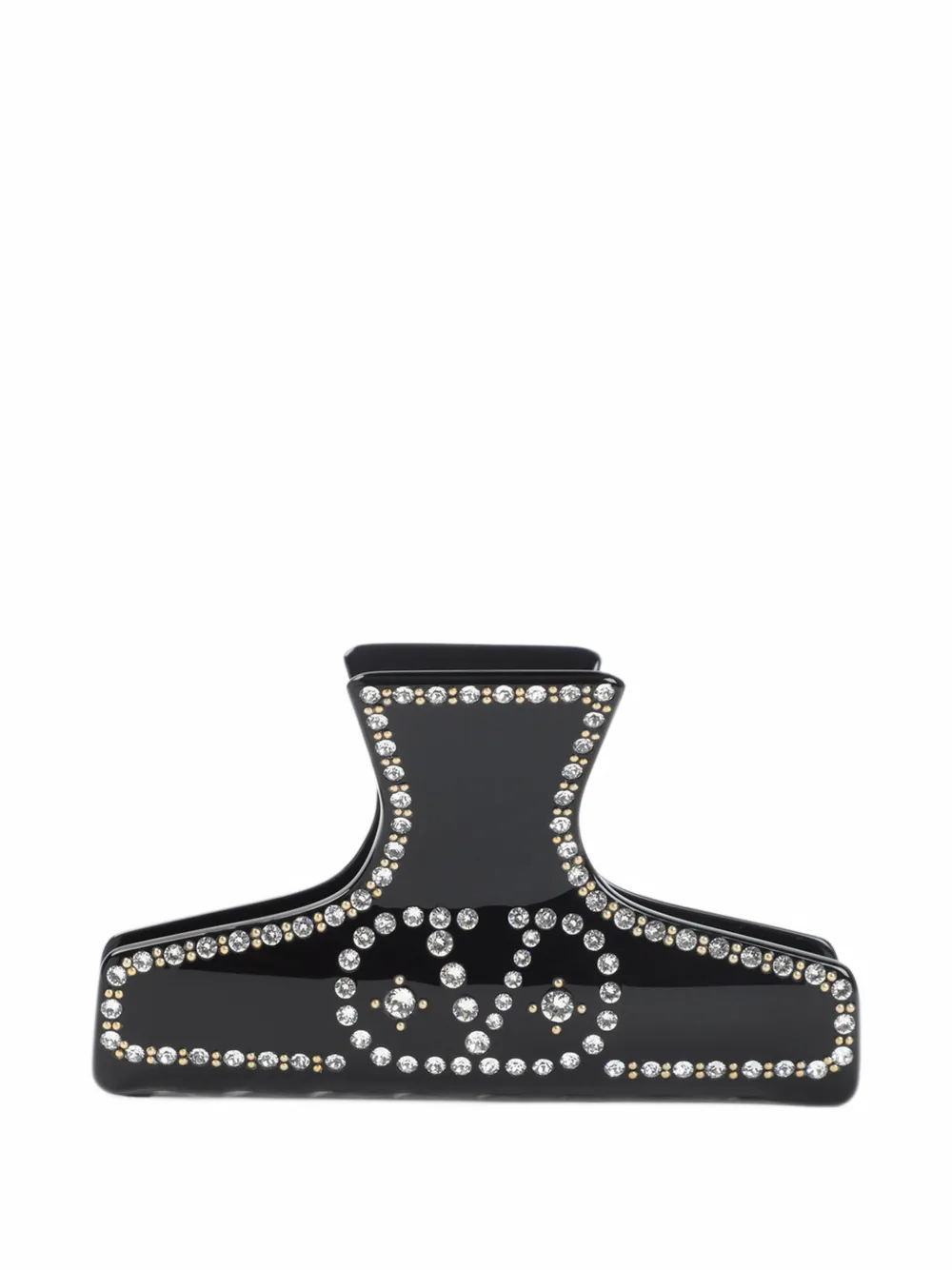 Valentino Garavani VLogo Signature crystal-embellished hair clip - Nero