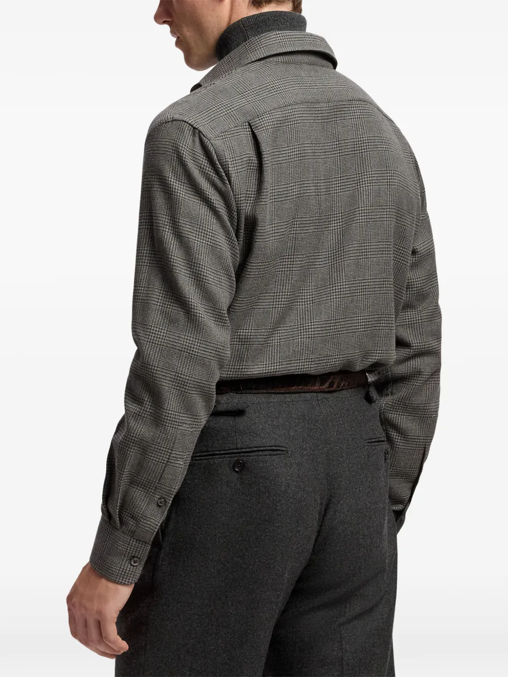 Ralph Lauren Purple Label Prince of Wales-check shirt Grijs