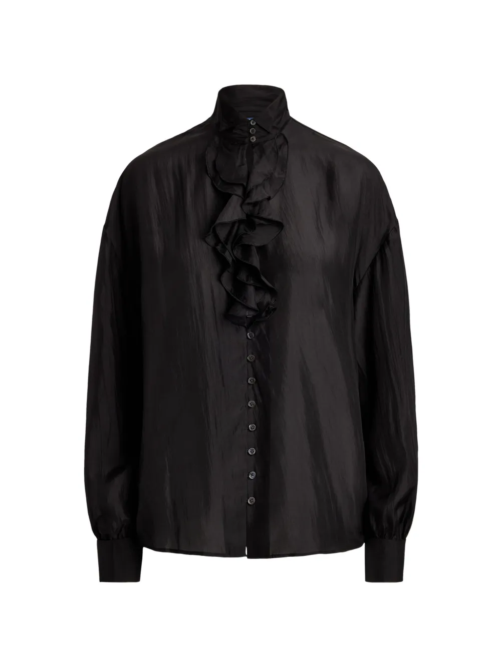Polo Ralph Lauren ruffled silk blouse Zwart