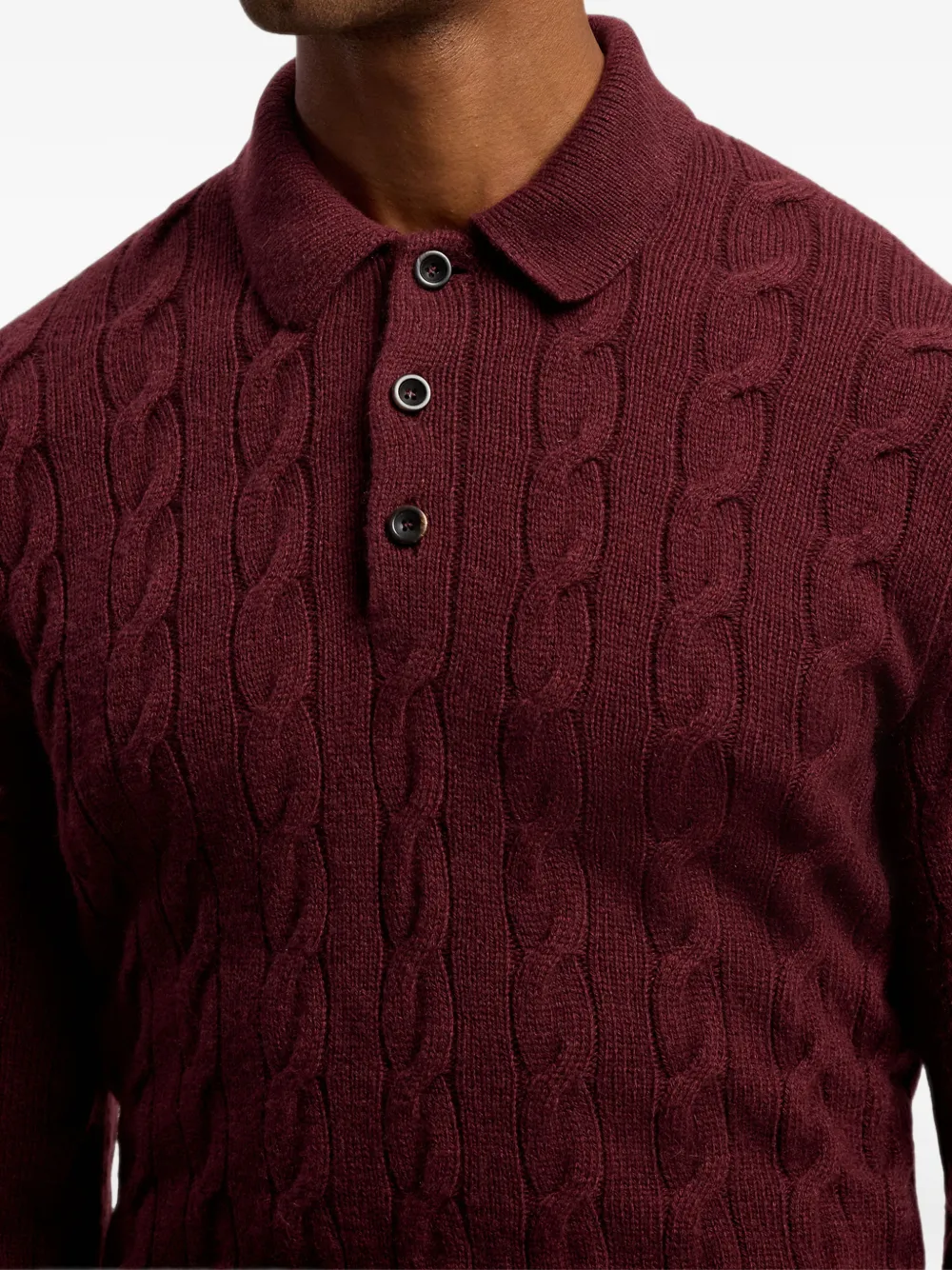 Ralph Lauren Purple Label cable-knit cashmere sweater Rood