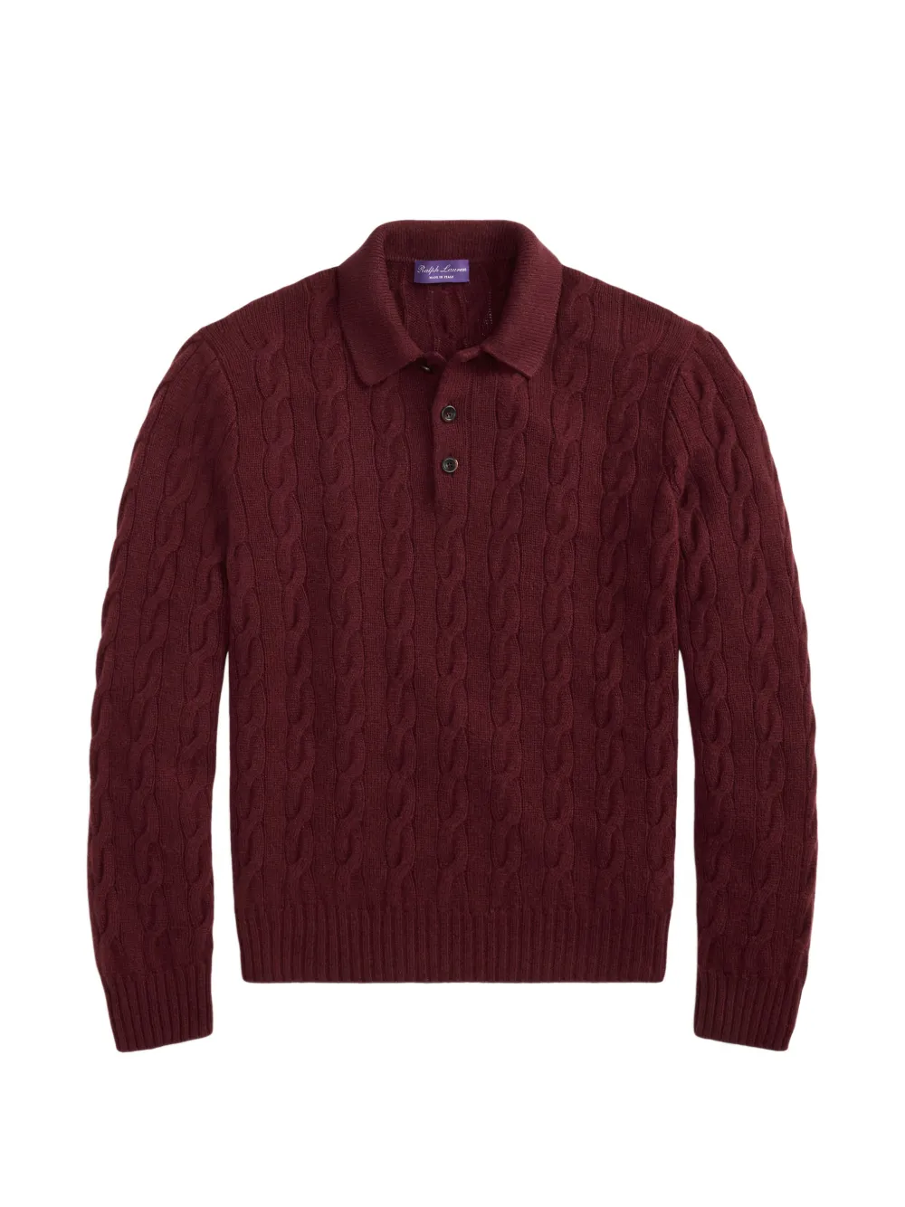 Ralph Lauren Purple Label cable-knit cashmere sweater Rood
