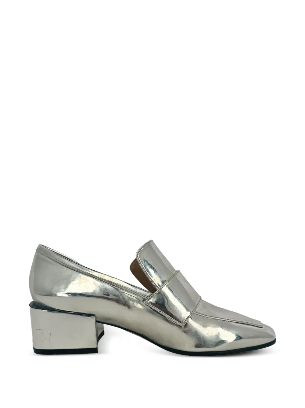 Stuart Weitzman 2010s Sawyer block-heel loafers - Silber