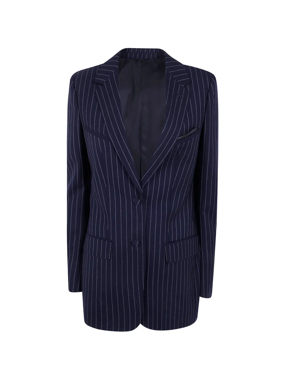 TOM FORD corded chalk stripe wool western jacket - Blau