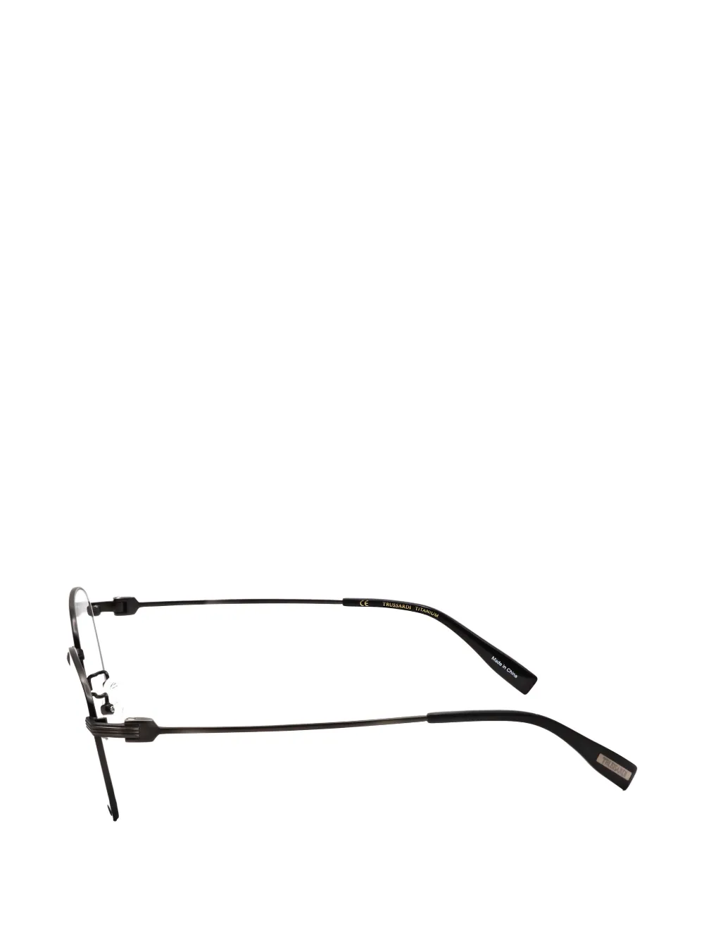 Trussardi matte round-frame glasses Zwart