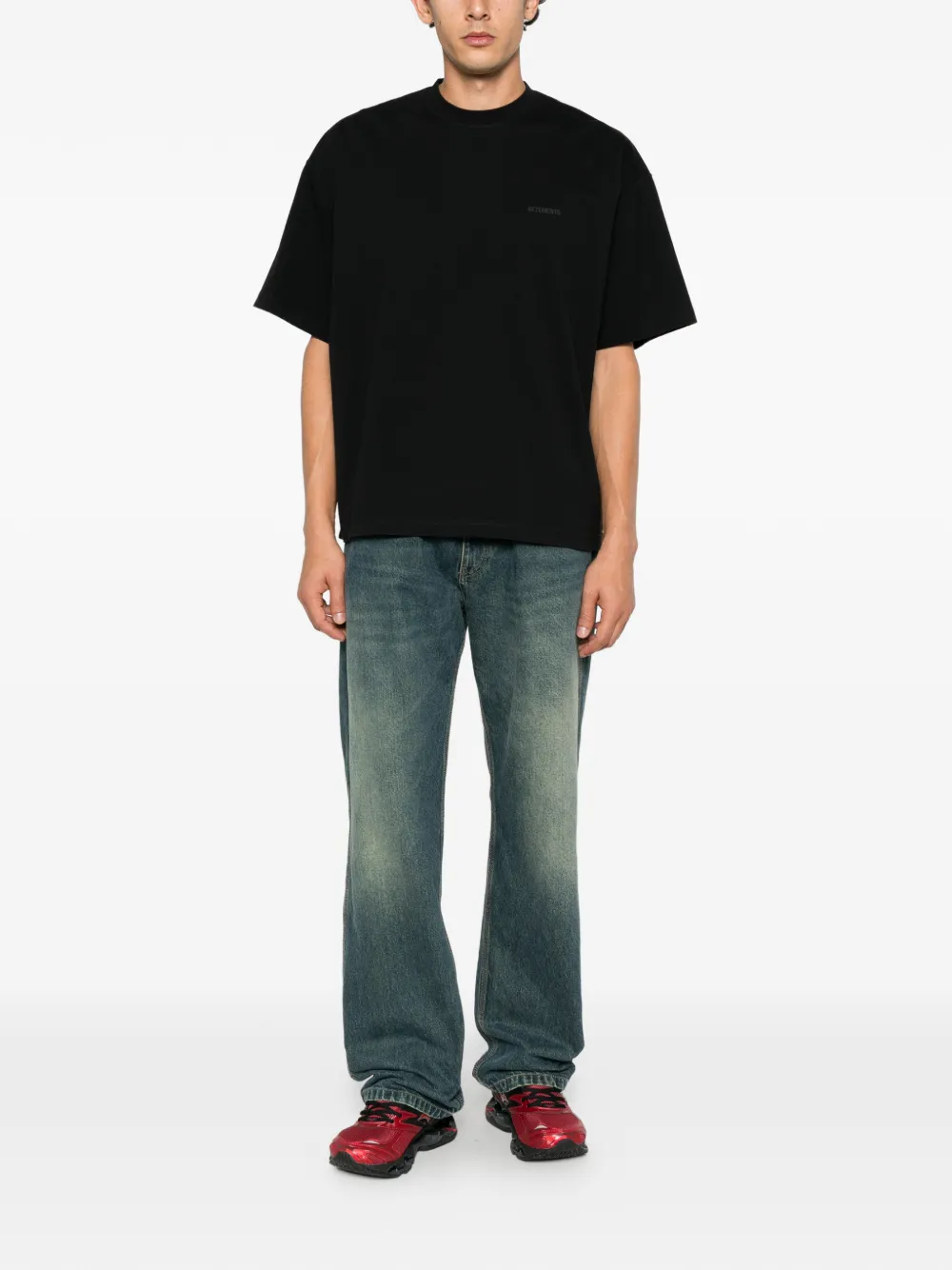 VETEMENTS logo-print T-shirt Zwart