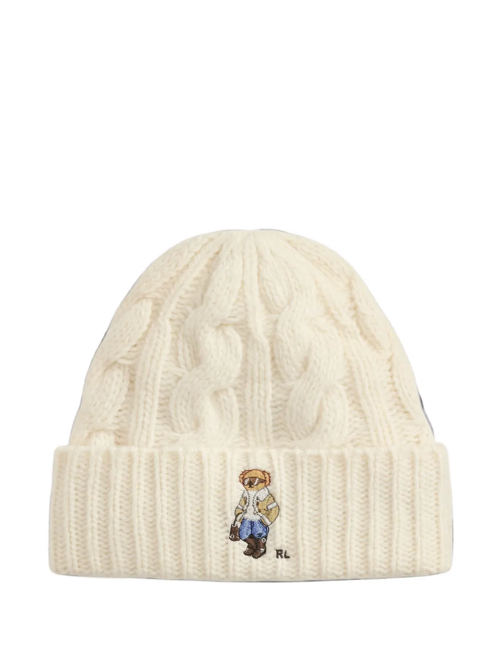 Polo Ralph Lauren Polo Bear cable-knit beanie hat - Nude
