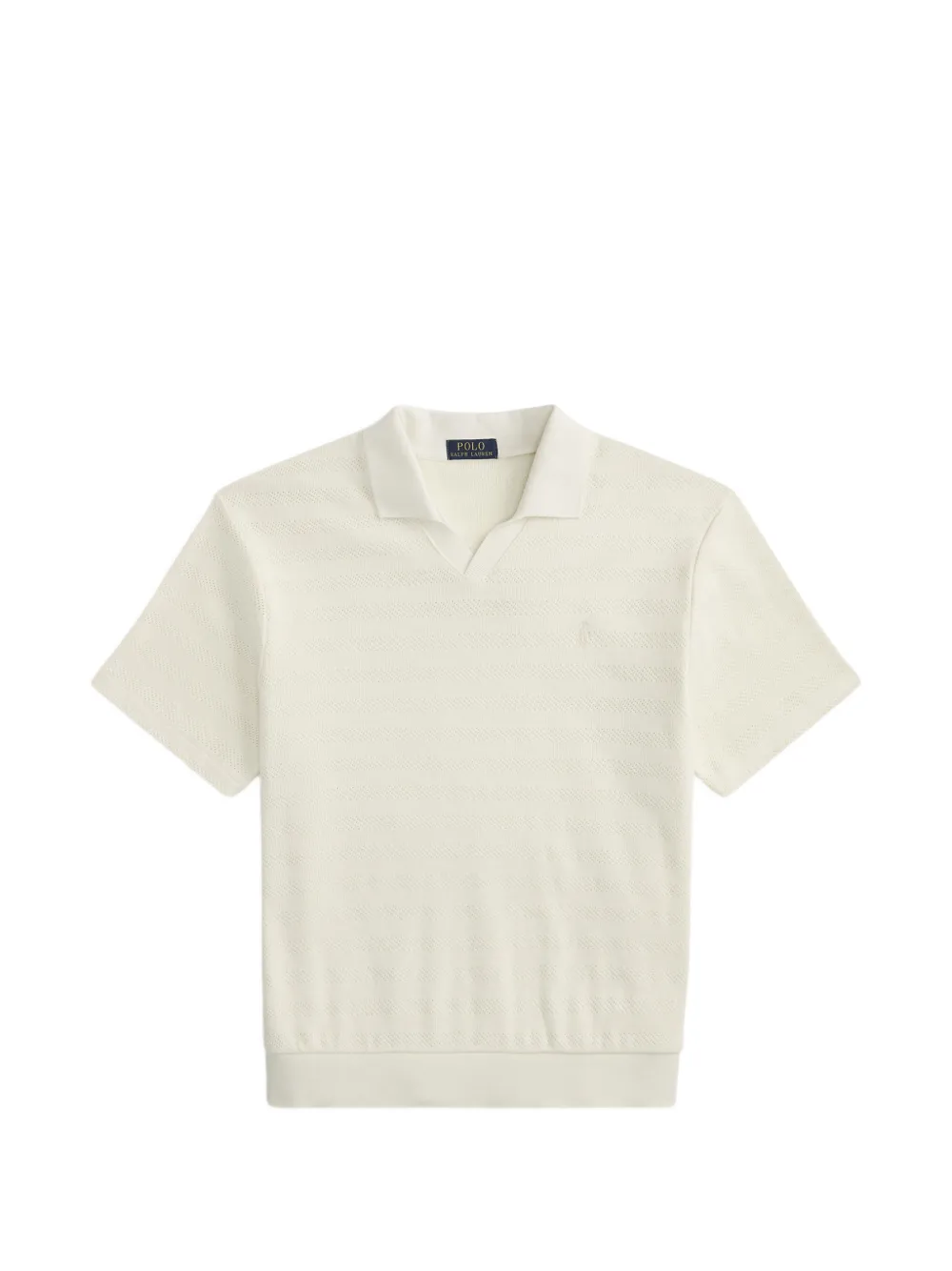 Polo Ralph Lauren pointelle-ribbed polo shirt Beige