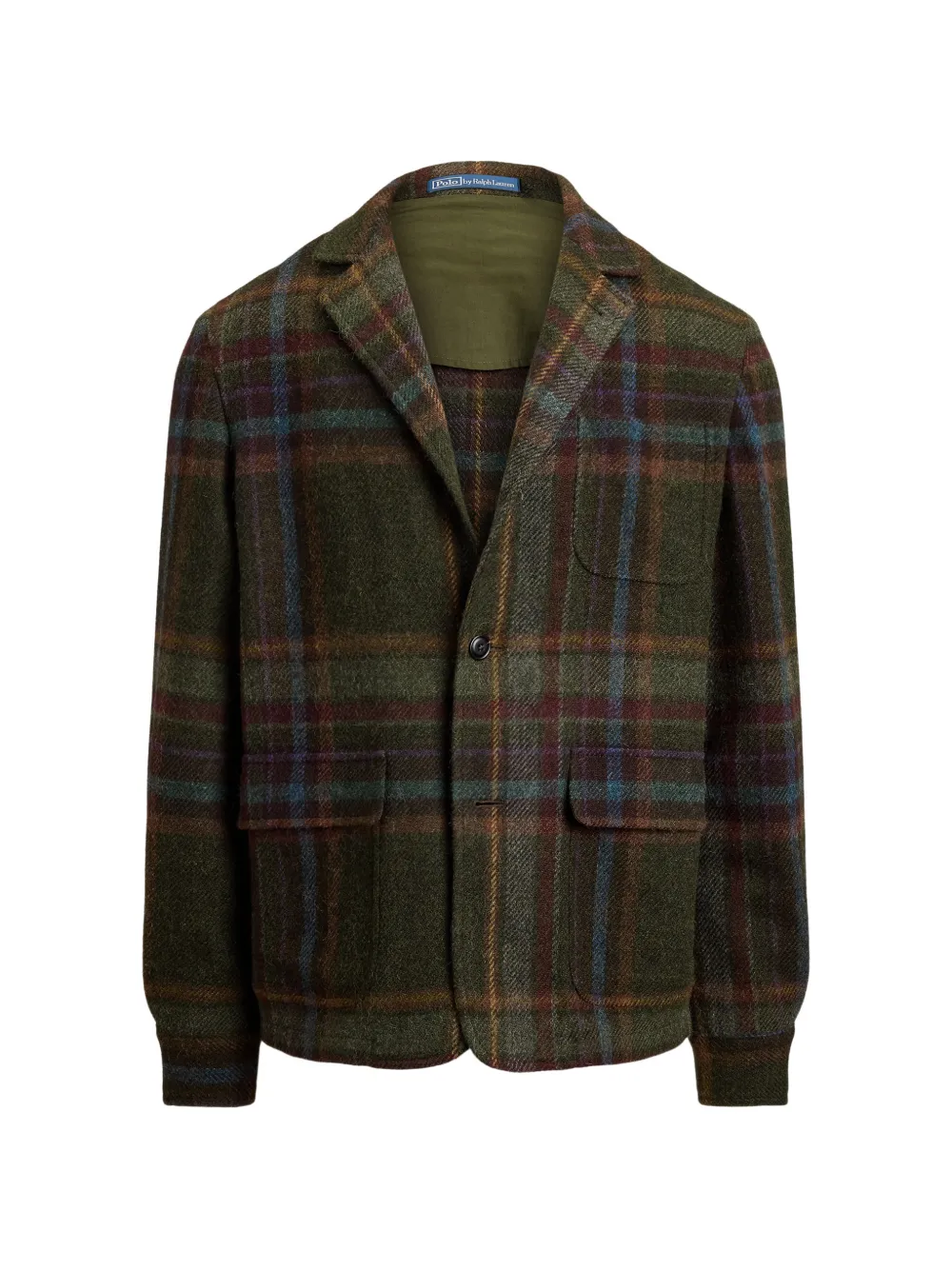 Polo Ralph Lauren tailored fit plaid tweed blazer Groen