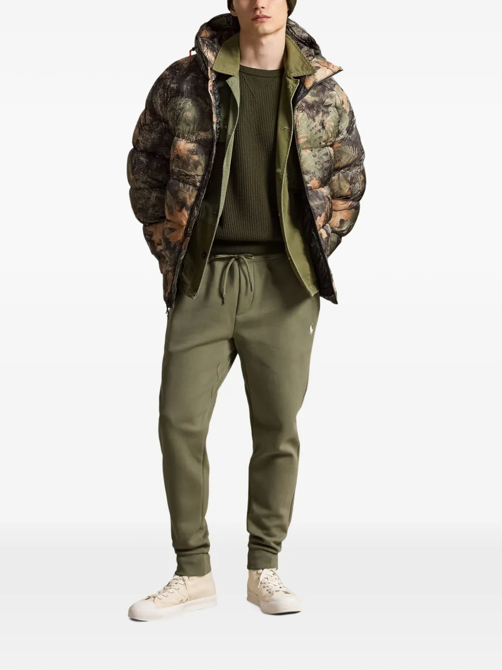 Polo Ralph Lauren logo-embroidered drawstring track pants Groen