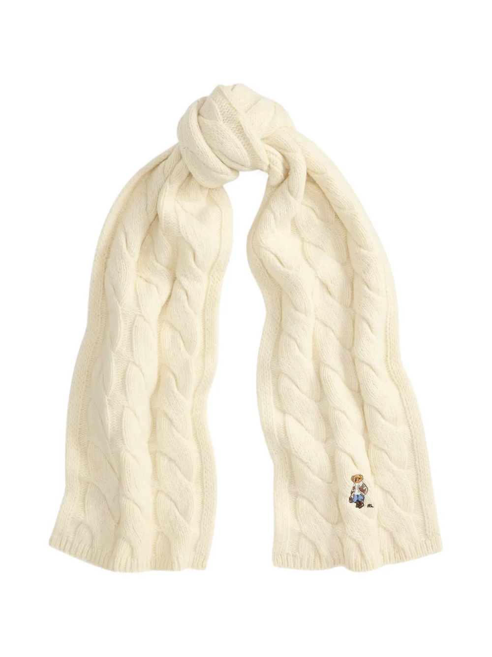 Polo Ralph Lauren Polo Bear cable-knit scarf Beige