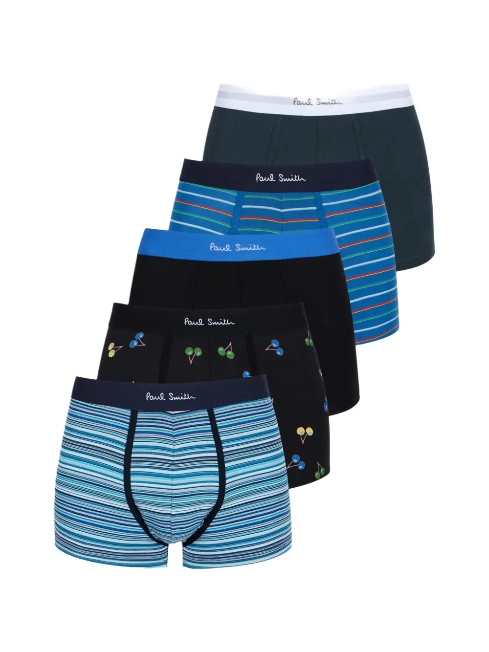 Paul Smith logo-waistband boxer briefs (set of five) - Schwarz