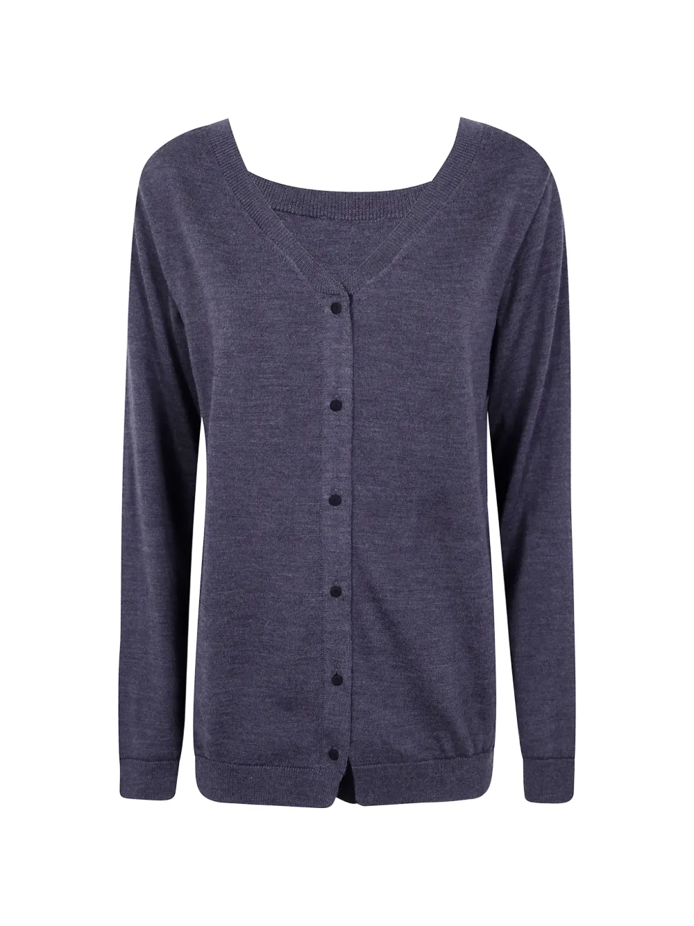 Semicouture V-neck virgin wool cardigan - Grau