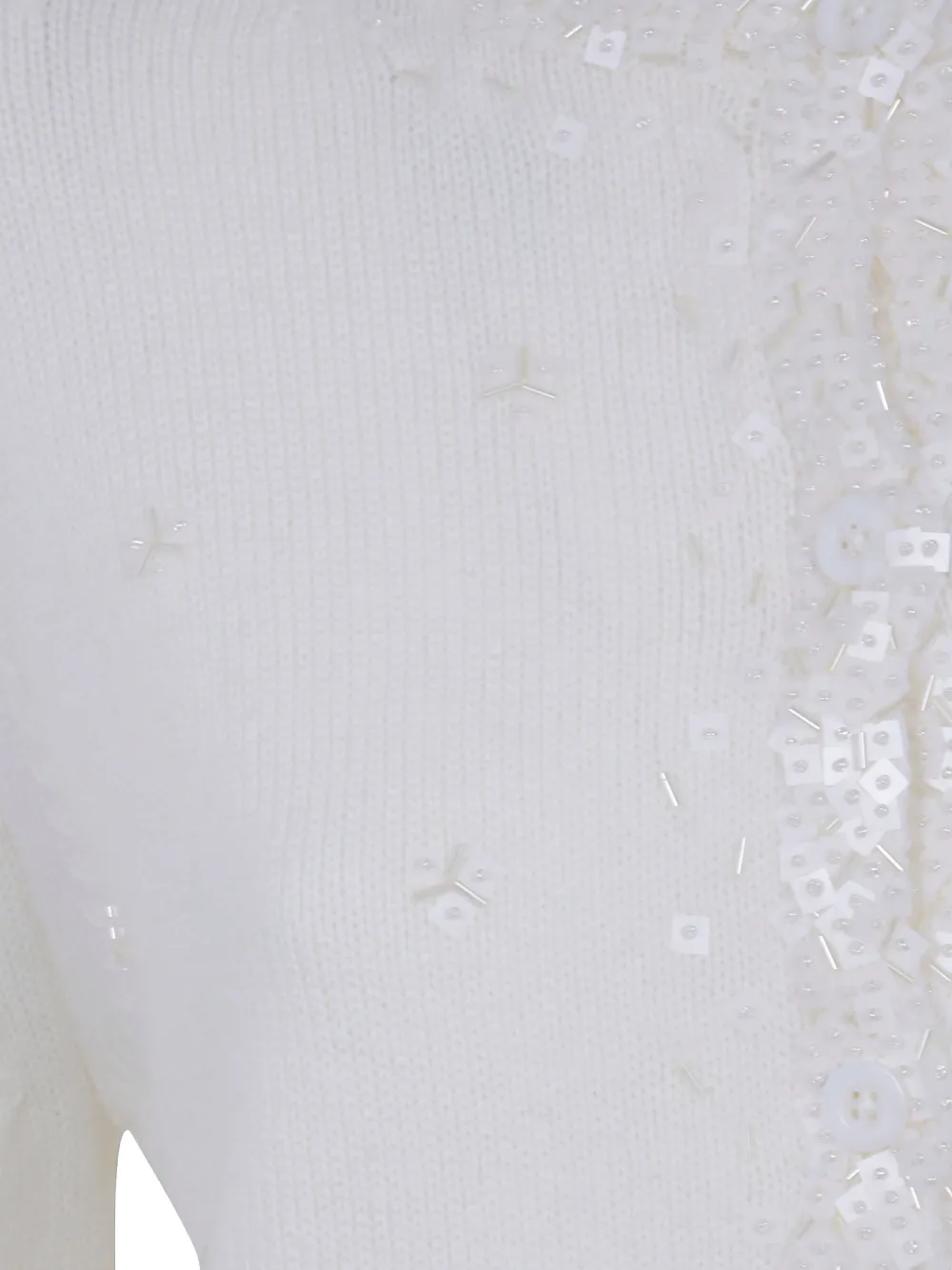 Semicouture Gipsy sequin-embellished bead-detail cardigan Beige