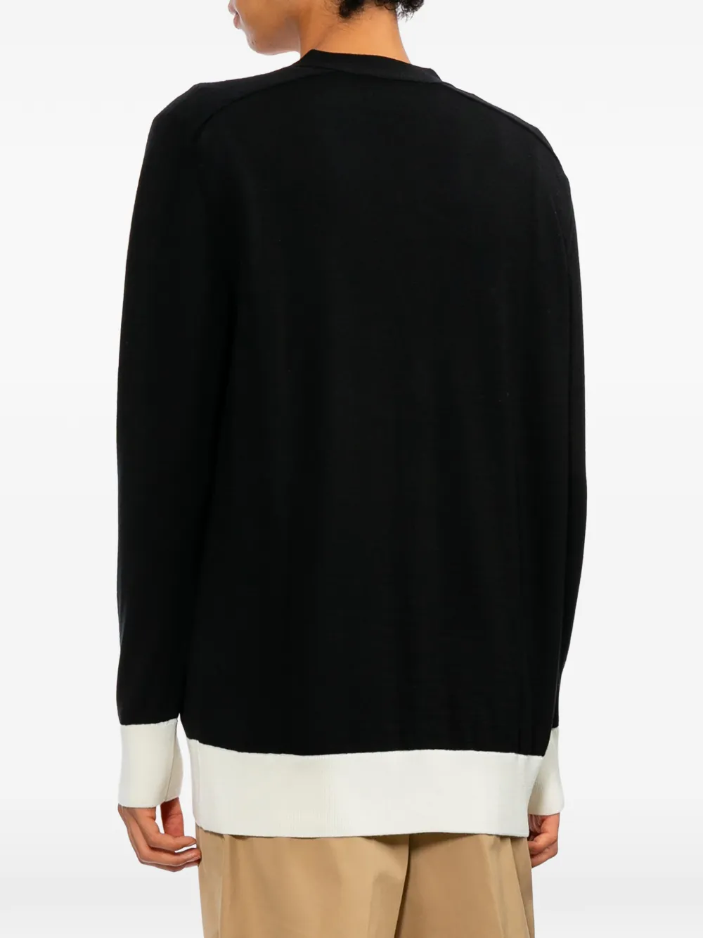 AMI Paris colour-block V-neck cardigan Zwart