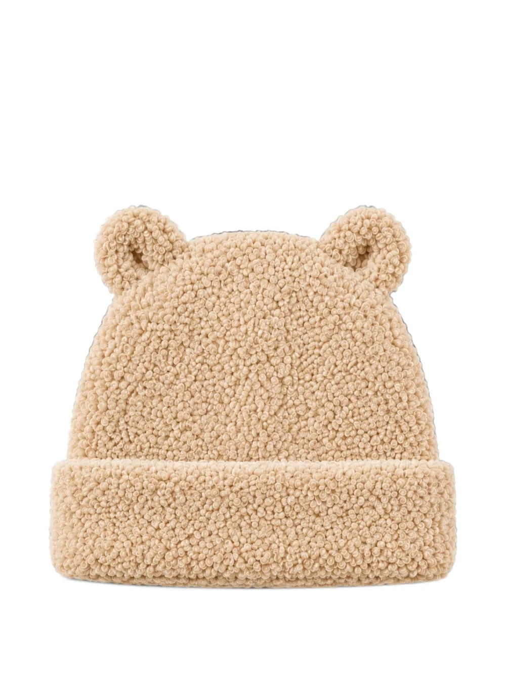 TEDDY & MINOU logo-patch beanie hat and booties set Beige