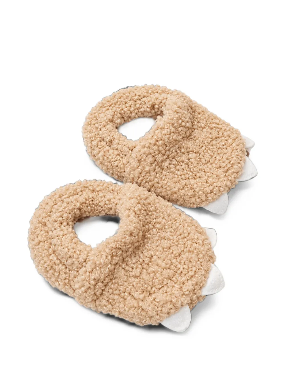 TEDDY & MINOU logo-patch beanie hat and booties set Beige