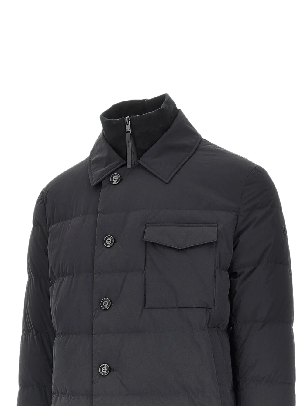 Duno Vance quilted button-down coat Zwart