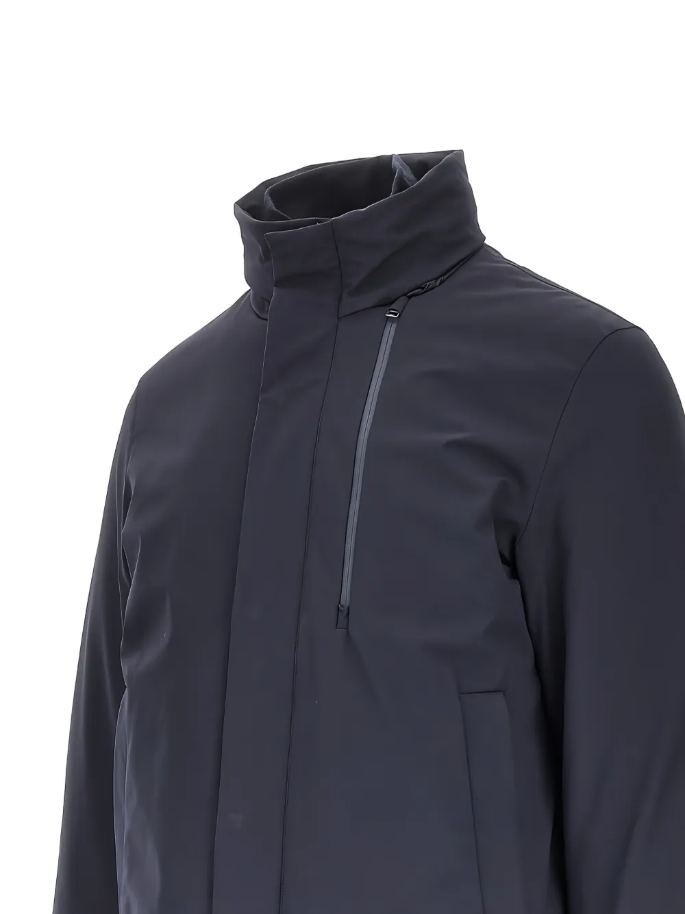 Duno Blake high-neck zip-pocket coat Blauw