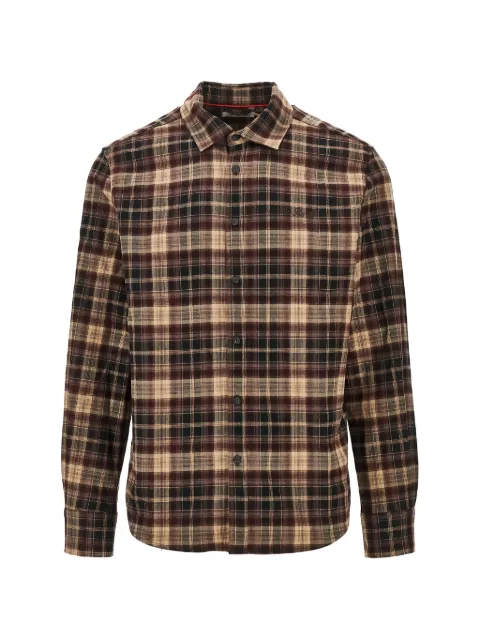 MC2 Saint Barth brown seefeld flannel shirt with après-ski embroidery on the back habitué